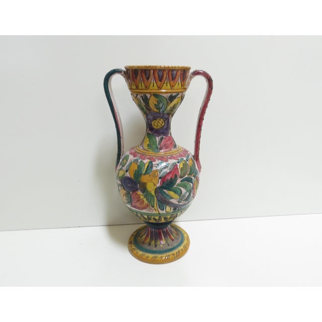 Ceramic Vintage Orvieto Hand-Painted Italian Majolica Vase For Sale - Image 7 of 11