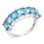 4.6Ct Emerald Cut Blue Topaz Art Deco Band Ring Size 7 For Sale