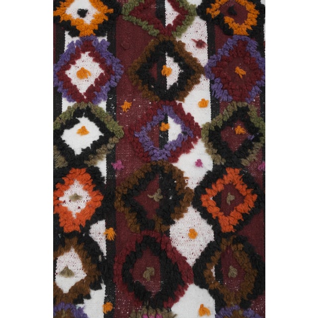 Burnt Umber Vintage Turkish Shaggy Tulu Kilim Rug 5'6''x7'1'' For Sale - Image 8 of 13