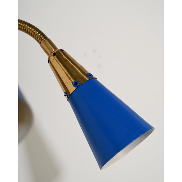 Adjustable Wall Light in Brass and Lacquered Metal, Scandinavia, 1960s For Sale - Image 9 of 10