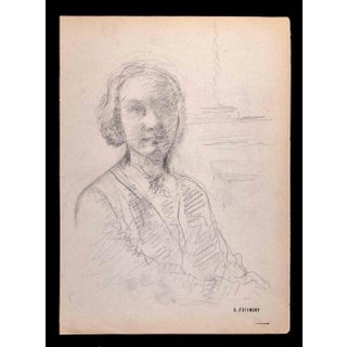 Serge Fotinsky, Portrait, Drawing, 1947 For Sale