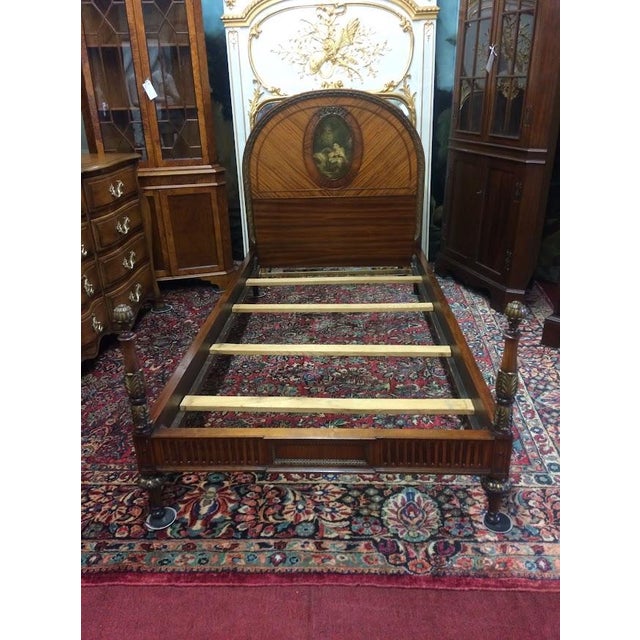 Item: Antique Twin Size Bed. Age & Condition: Circa 1930. Good, with some signs of age and use. Some trim missing on the...