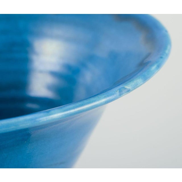 Trumpet-Shaped Turquoise Glazed Ceramic Vase from Kähler, Denmark, 1940s For Sale - Image 4 of 8