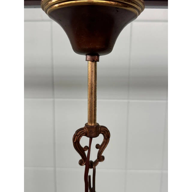 Mid-Century Modern Italian Pendant Chandelier in Glass and Brass, 1970s For Sale - Image 3 of 13