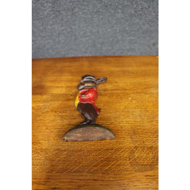 Antique Albany Foundry #94 Rabbit With Top Hat Doorstop For Sale In Philadelphia - Image 6 of 9