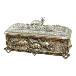 A Finely Cast Silvered Bronze Table Casket by L. Oudry, Paris, Circa 1865 For Sale