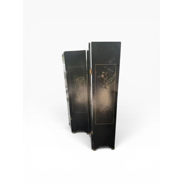 Mid 20th Century Vintage Chinese Chinoiserie 4-Panel Room Divider / Screen For Sale - Image 5 of 18
