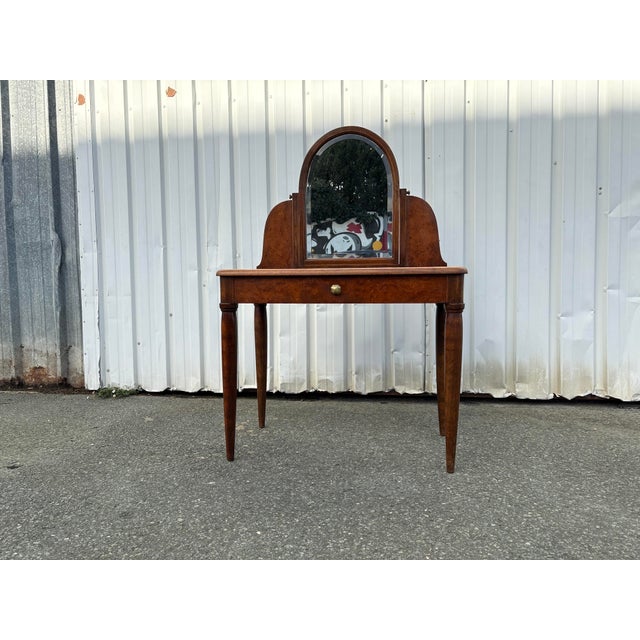 Boho Chic French Art Deco Dressing Table with Mirror, 1920s For Sale - Image 3 of 12