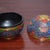 Carved Lacquer Round Trinket Box With Polychrome Floral Scroll Relief, Chinoiserie Decor For Sale - Image 4 of 9