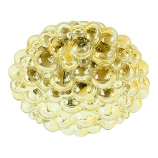 Large Mid-Century Modern Amber Bubble Glass Ceiling Light/Flush Mount by Helena Tynell for Limburg, Germany, 1960s For Sale