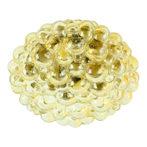 Large Mid-Century Modern Amber Bubble Glass Ceiling Light/Flush Mount by Helena Tynell for Limburg, Germany, 1960s