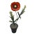 Vintage Hand-Painted Metal Poppy in Terracotta-Style Pot For Sale