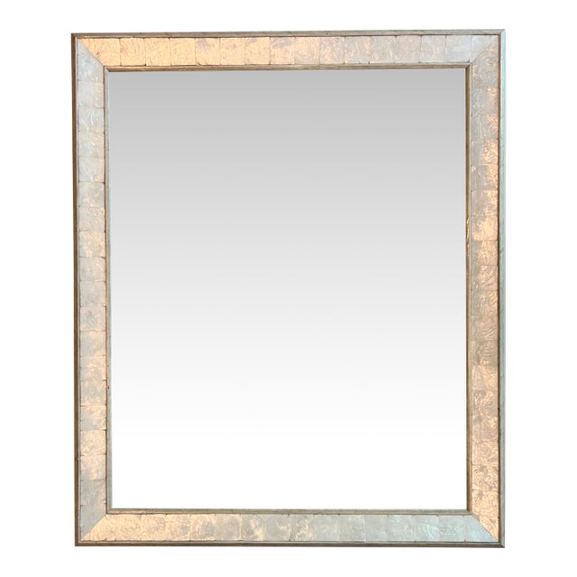 1990s Handcrafted Mother of Pearl Shell Mirror For Sale