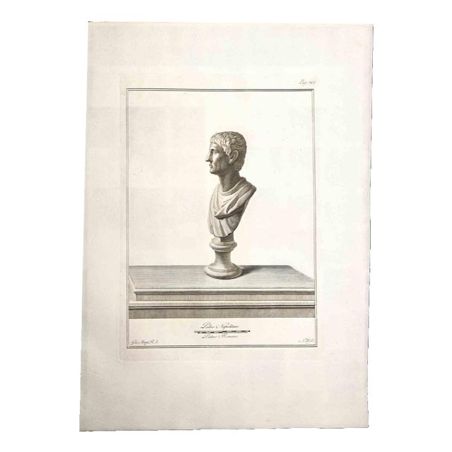 Filippo Morghen, Ancient Roman Bust, Original Etching, 18th-Century For Sale