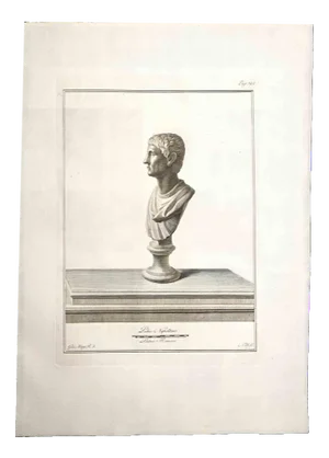 Filippo Morghen, Ancient Roman Bust, Original Etching, 18th-Century