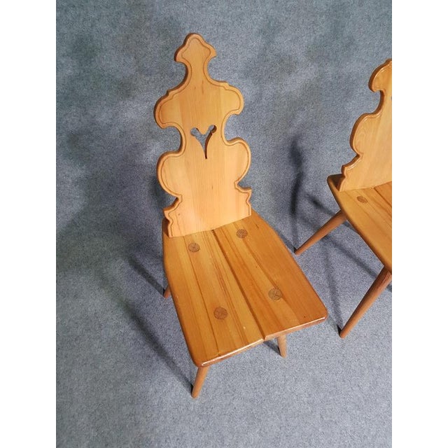 Brown Mid-Century Brutalist Tiroler Chairs, Set of 4 For Sale - Image 8 of 18