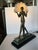 Metal 1980s Art Deco Style Egyptian Lamp W/ Marble Base For Sale - Image 7 of 10
