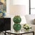 The Banner Table Lamp Showcases Two Large, Stacked Spheres Finished In A Moss Green Glaze, Accented With Antique Brass...