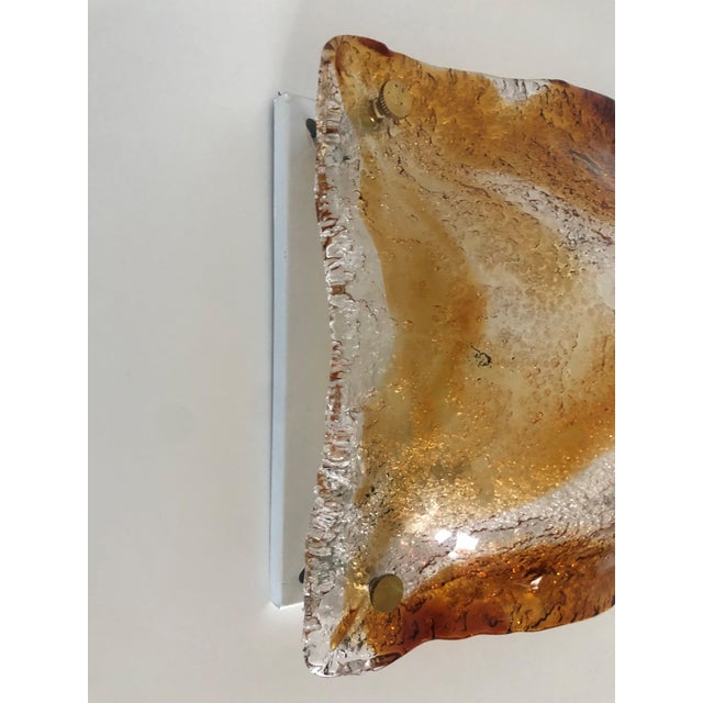 Orange Midcentury Modern Italian Wall Sconce in Amber Murano Glass by Mazzega, 1970s For Sale - Image 8 of 8