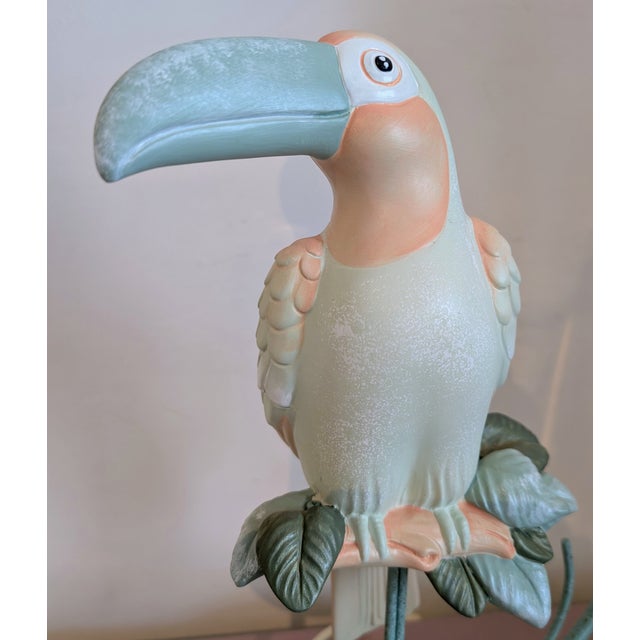 Vintage Ceramic Pastel Toucan Lamp, 1980s For Sale - Image 9 of 10