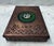 Copper metal box with relief of enamel sun lion on the lid. A cute addition to a coffee table or bookshelf!