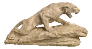 20th Century Study for a Sculpted Plaster Proof of the Lioness Roaring by Balleux
