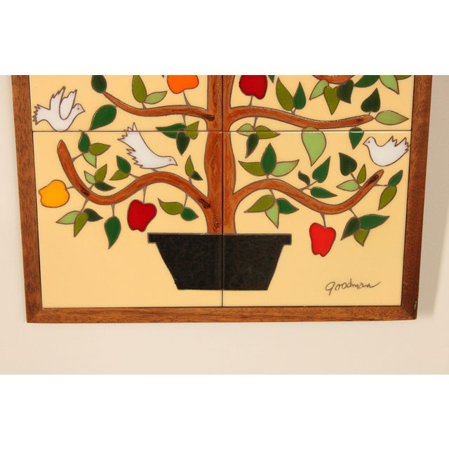 Brown Late 20th Century Folk Art Framed Ceramic Tile Mosaic For Sale - Image 8 of 12