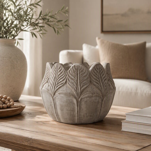 The Puspa Bowl features a beautiful scalloped rim with raised leaf-inspired detailing, giving it a natural, organic look....