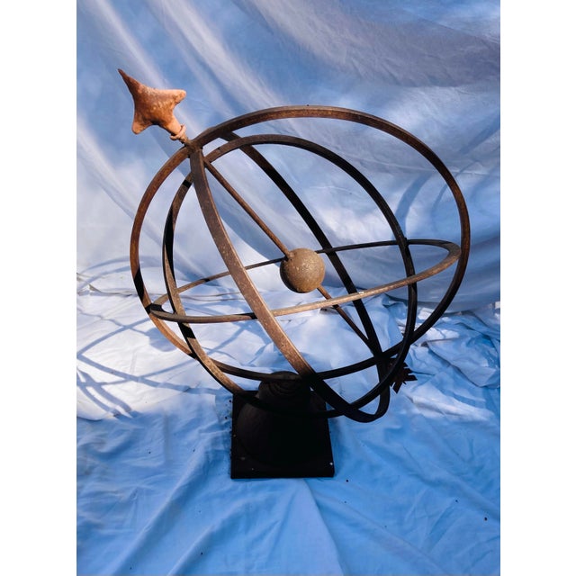 Metal Vintage Rusted Iron Armillary Late 20th Century For Sale - Image 7 of 10