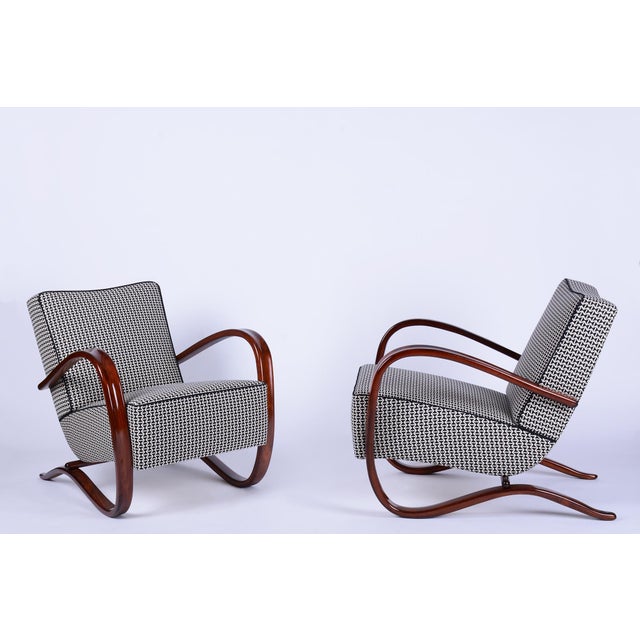 Art Deco H-269 Armchairs by J. Halabala for Up Závody, Czech, 1930s, Set of 2 For Sale - Image 13 of 13