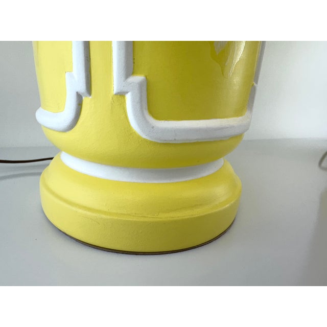 Vintage Mid-Century Ceramic Table Lamps in Sunny Yellow, a Pair For Sale - Image 11 of 11