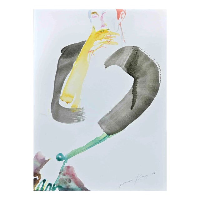 Anastasia Kurakina, Portrait 2, Watercolor, 2018 For Sale