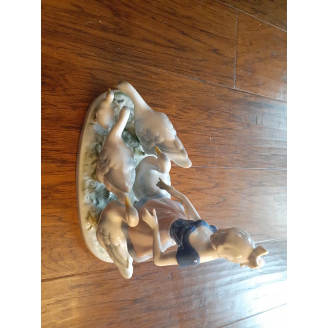 Ceramic 1950s Gerold Porzellan Bavaria West Germany Girl With Ducks Figurine For Sale - Image 7 of 8
