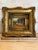 Wood Vintage Miniature Rooster & Hens Oil Painting in Ornate Gilt-Style Frame For Sale - Image 7 of 12