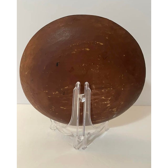 Black Mid 20th Century Vintage Floral Mexican Batea Wooden Tray Bowl For Sale - Image 8 of 9