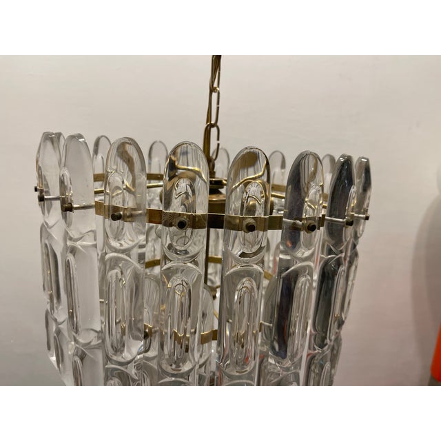Crystal & Brass Chandelier by Gaetano Sciolari, 1970s For Sale - Image 6 of 11
