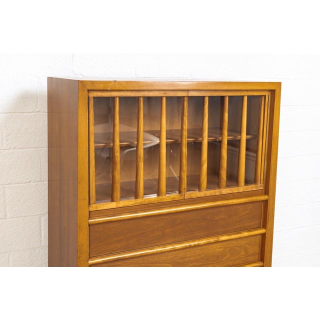 Mid Century Wood Secretary Cabinet Desk by Robsjohn-Gibbings for Widdicomb, 1960s For Sale In Detroit - Image 6 of 11