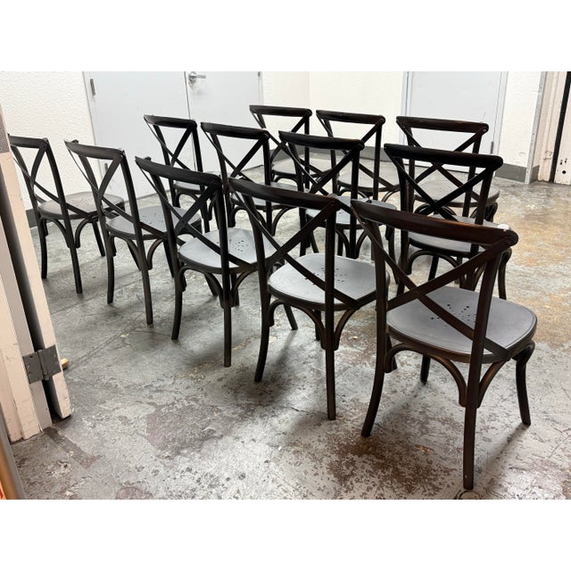 2010s Restoration Hardware Metal Madeleine Side Chairs, Set of Twelve For Sale - Image 5 of 12