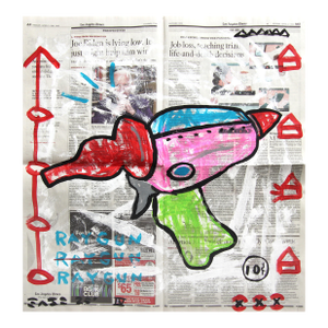 Ray Gun - Original Quirky Colorful Still Life Acrylic Pop Art by Gary John