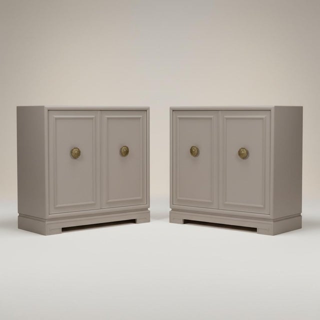 Mid-Century Modern James Mont Greek Key Inspired Chests Commodes Cabinets - Pair For Sale - Image 9 of 10