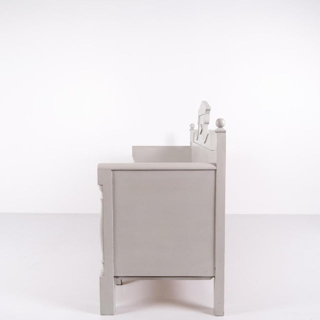 Antique Grey Storage Bench in Pine, 1860s For Sale - Image 3 of 11