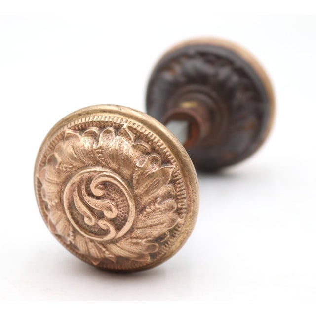 Antique 1890s Victorian Norwich Passage Door Knob Set For Sale - Image 6 of 9