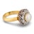 Early 20th Century Antique Diamond Natural Pearl 18k Yellow Gold Silver Cluster Ring, Size 7.75 For Sale - Image 5 of 6