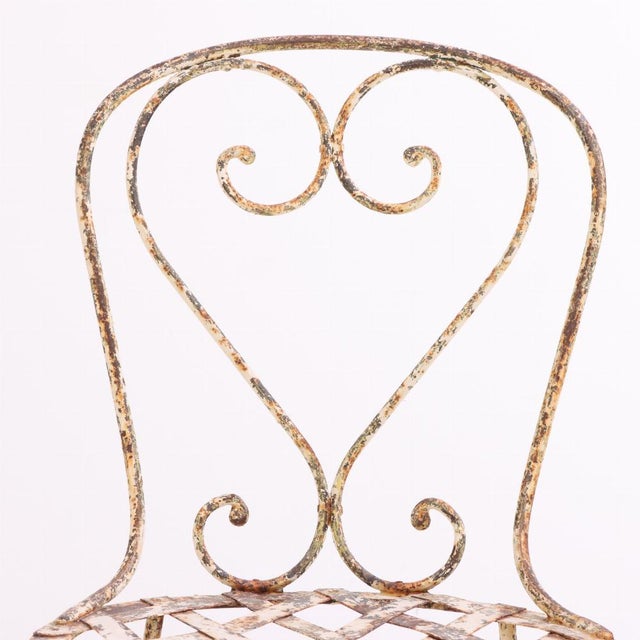 1950s French Iron Garden Chairs - Set of 4 For Sale In Philadelphia - Image 6 of 7