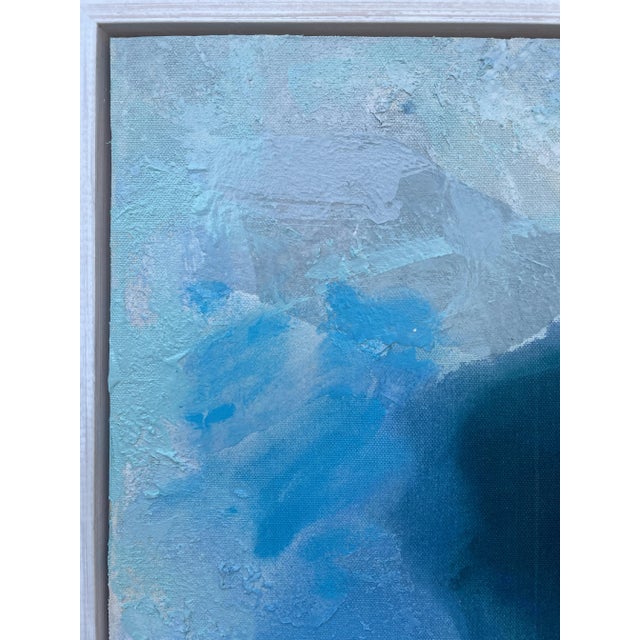 "Never Let Me Go" Blue and White Original Collage Painting For Sale - Image 10 of 10