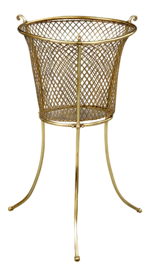 Antique Brass Waste Paper Basket or Jardiniere