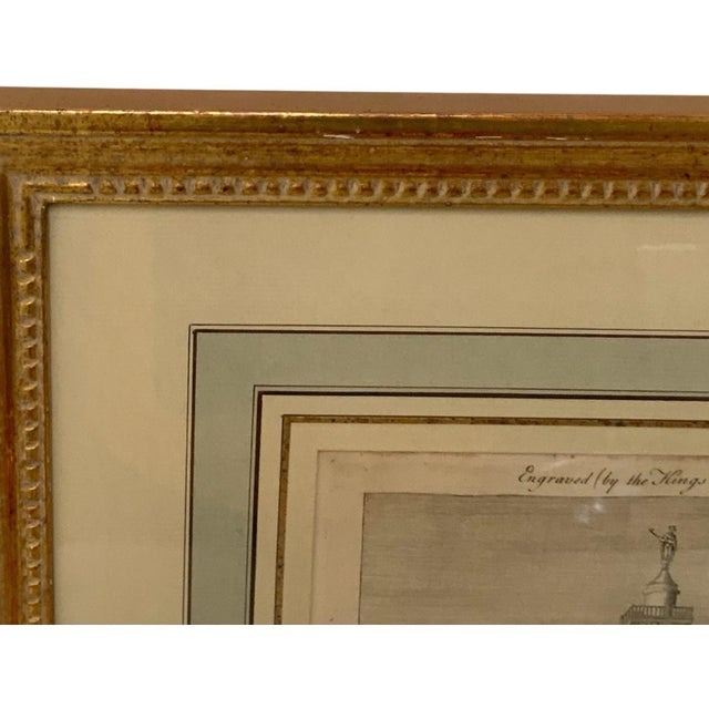 Classical Roman 18th C. Antique Copperplate Engraving "View of Trajan's Pillar at Rome" - Framed Folio Print For Sale - Image 3 of 11