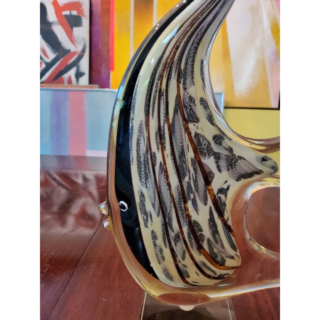 1970s Mid Century Modern Murano Italy Fish With Label For Sale - Image 9 of 9