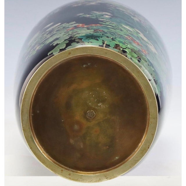 Hayashi Tanigoro Japanese Cloisonne Vase For Sale - Image 4 of 12