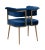 Transitional Astrid Navy Velvet Chair For Sale - Image 3 of 8